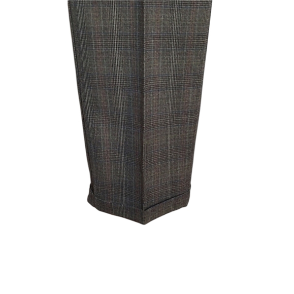 Brown Small Plaid Cuffed Zac & Rachel Work / Dress Pants sz 12 - Picture 5 of 6